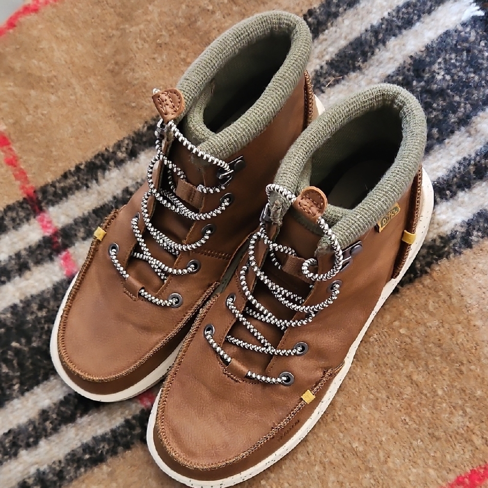 Kid's Hey Dude Bradley Brown Leather Boots 6